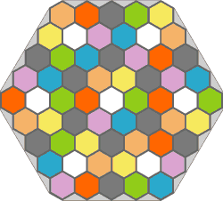 шестицветное гексагональное игровое поле